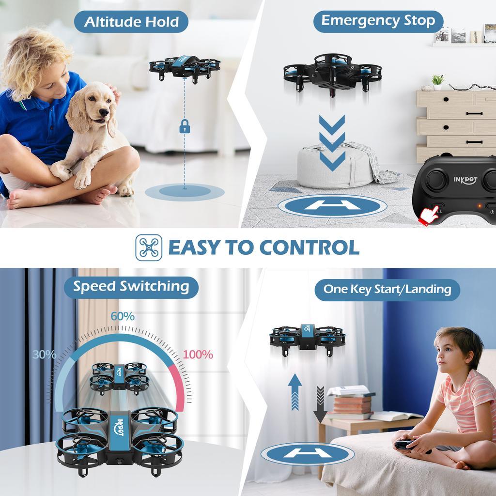 Мини-дрон для детей, игрушка-дрон на радиоуправлении I06 с 3-уровневым режимом для начинающих, домашний квадрокоптер, игрушки для мальчиков и девочек, подарок на Рождество