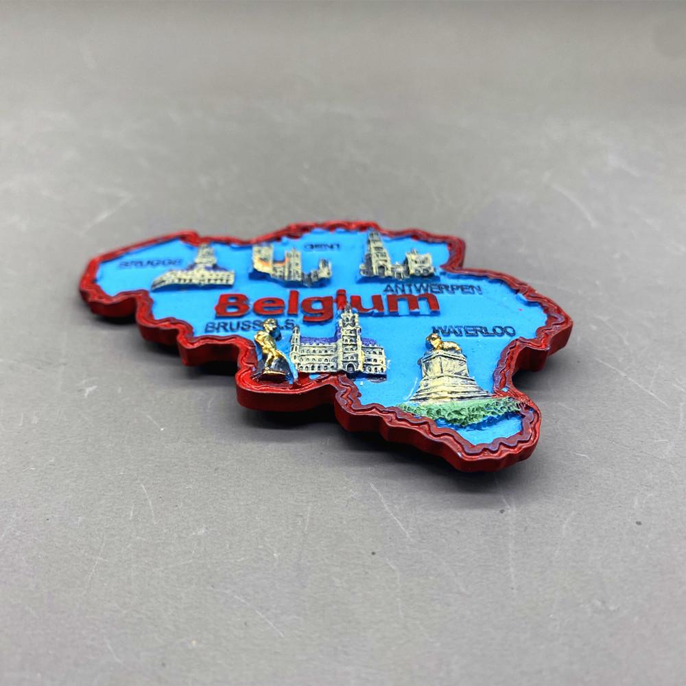 Карта Бельгии Магнитный магнит для декора холодильника Бельгийский туристический сувенир 3D смола Ручная работа Смешной магнит на холодильник Украшение