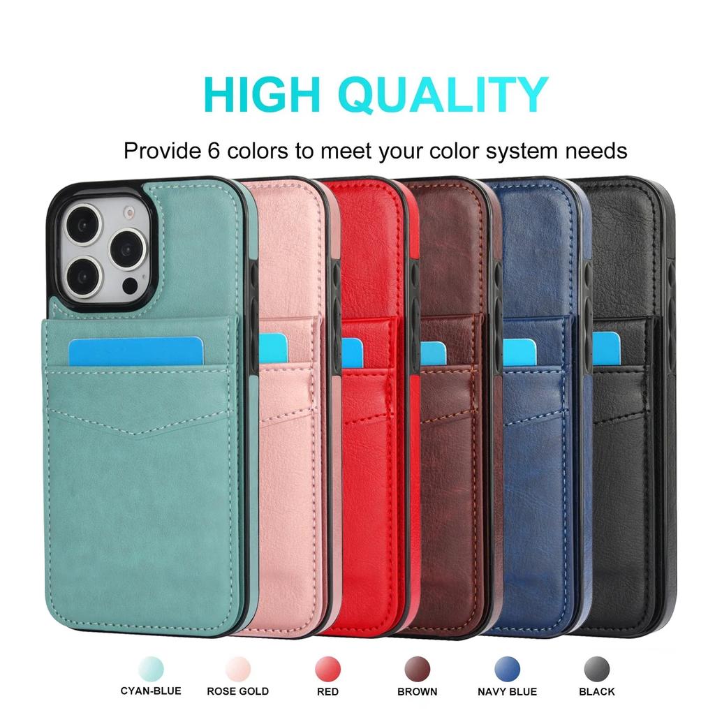 Wallet with Card Holder Kickstand Leather Phone Case for iPhone 16 15 Pro Max Plus Shockproof Protective Cover