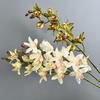 Real Touch Artificial Silk Cymbidium Branch Handmade Artificial Orchid Flower  Home Decoration