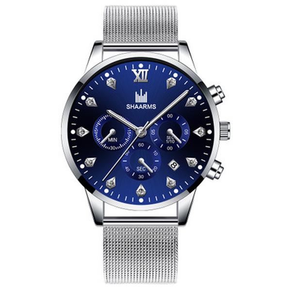 Fashion Luxury Quartz Watch Stainless Steel Mesh with Rose Gold Watch Ultra-Thin Clock for Women and Men