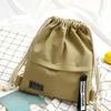 1PC New Fashion Canvas School Bags Drawstring Backpack Bag Portable Casual Backpack for Women Men Travel Backpack