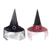 Witch Hat Sunglasses Gloves for Halloween Party Decorations Wizard Cap Photo Props Wide Brim Hat with Blingblign Veil