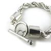 Les Trésors De Lily [N0288] - Silver 'Rope' Designer Bracelet