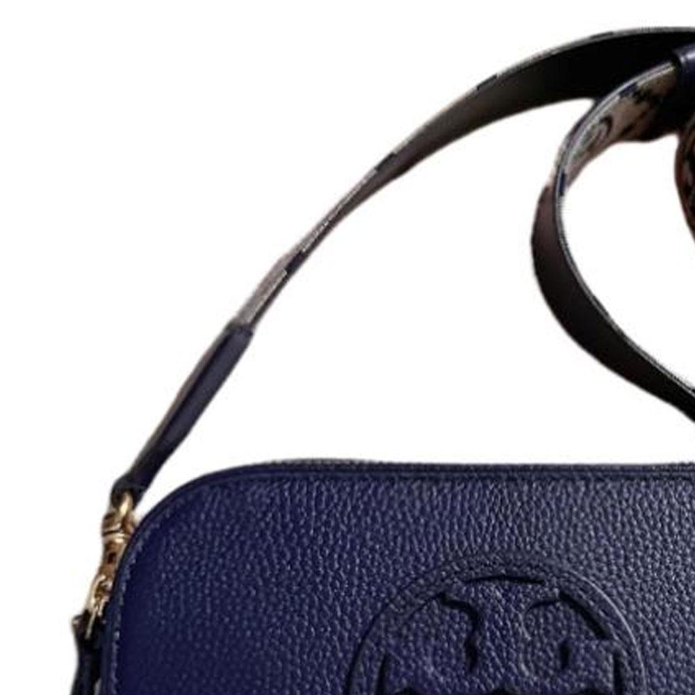 Tory Burch Miller Classic Adjustable Detachable Woven Shoulder Strap Suede Mini Shoulder Bag Women Shoulder Bag Navy-Blue 171955-405