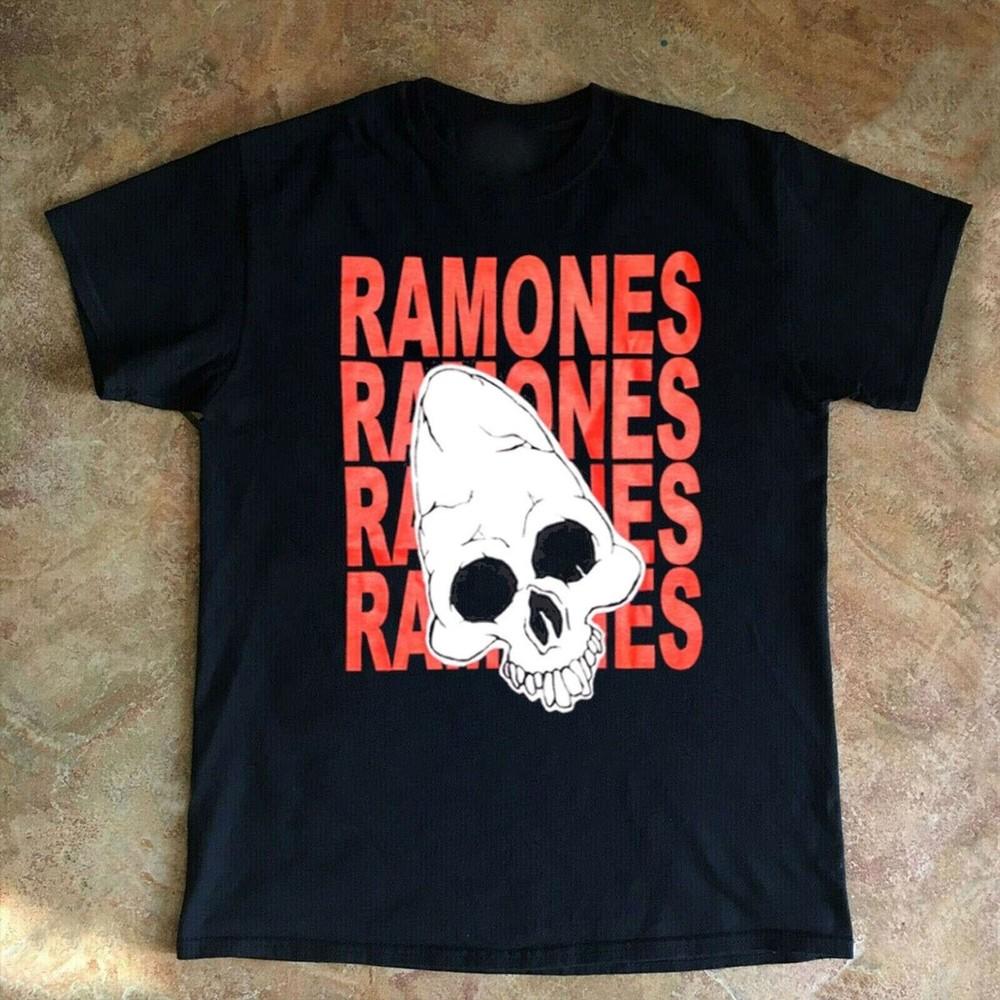 Vtg Ramones American Band Heavy Cotton Black S-5XL Unisex Shirt