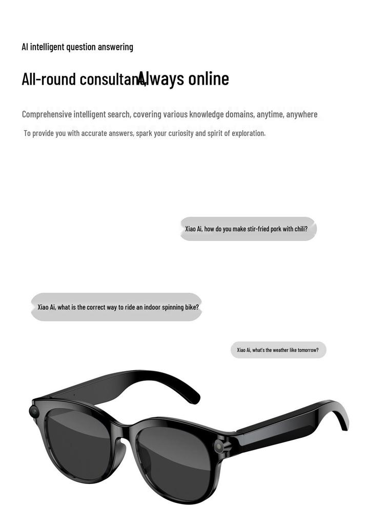 AI Smart Glasses M89: Black Tech, Translation, Recording, Photography, 800W HD Pixel Camera, Multifunctional.