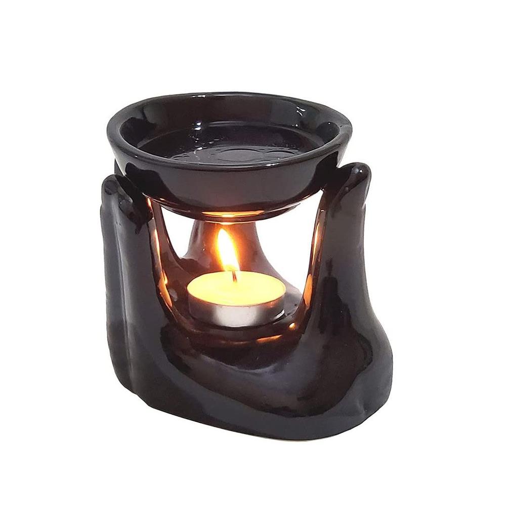 Новейшая керамическая ручная масляная горелка для дома, офиса, с 1 чайной свечой, изготовленная из фарфора