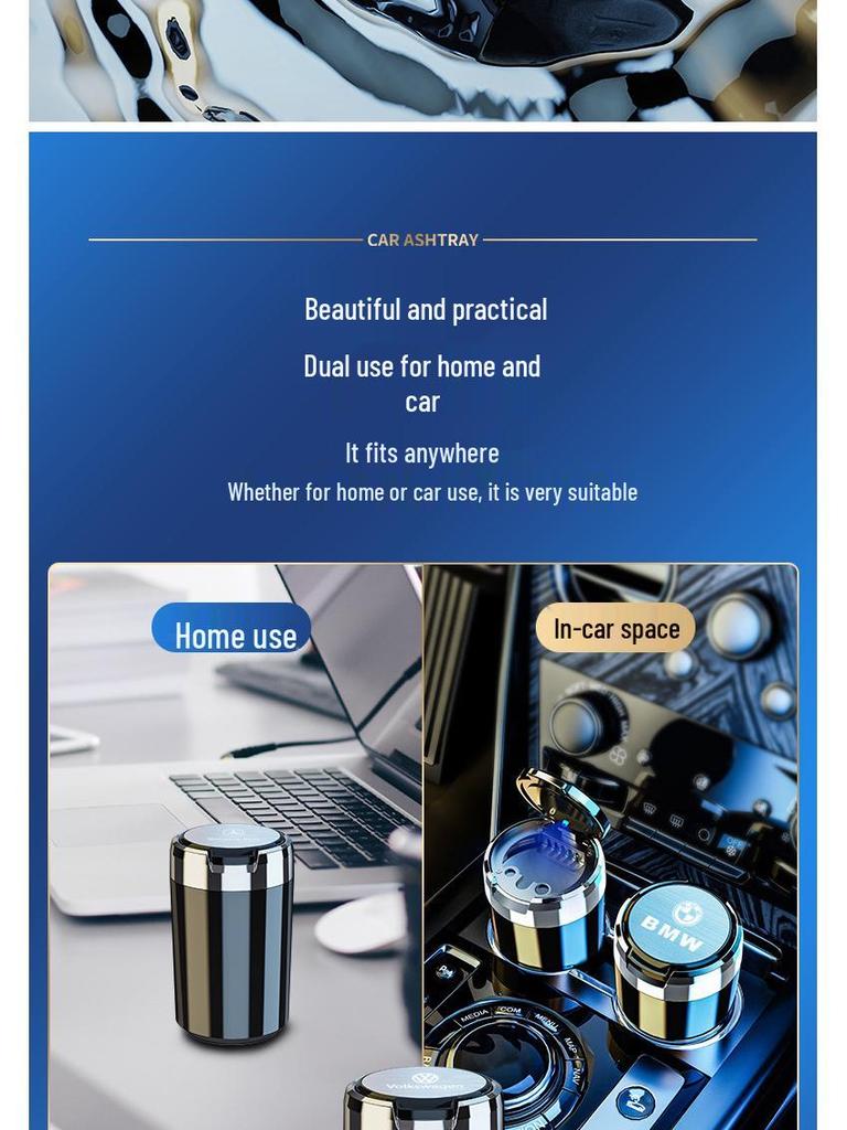 BYD Car Han Multifunctional Hanging LED Ashtray with Lid - Interior Accessory