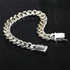 Браслет-цепочка из серебра 925 пробы, цельный, 10 мм, для мужчин и женщин, благородные свадебные украшения, модные шармы, для вечеринки, подарок на день рождения
