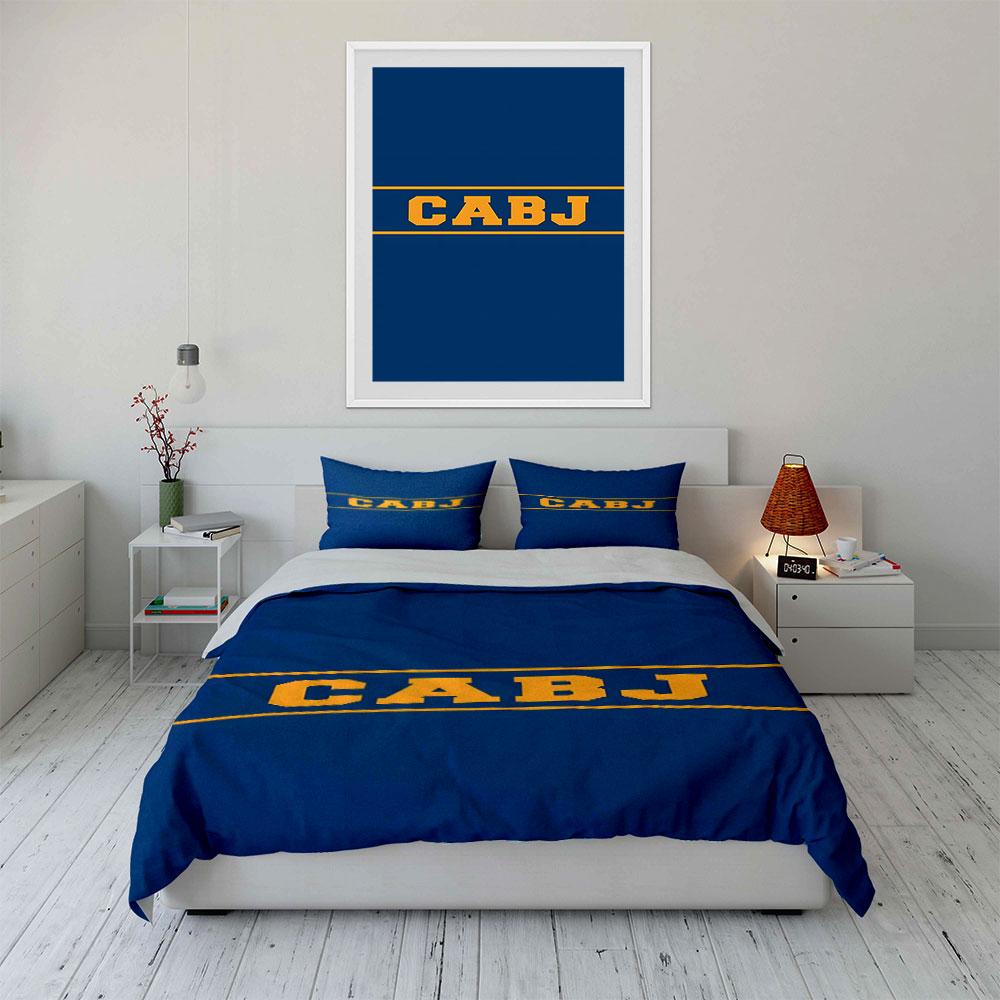Yellow CABJ text stripe. Bedding sets Duvet cover sets Duvet covers Pillowcases(1*Duvet Cover 2*Pillowcases without duvet insert)