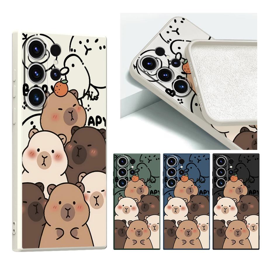 Cute Capybara Case for Samsung Galaxy S26 Note 20 10 Ultra S25 Edge S21 Plus S20 FE S24 Ultra S23 S22 Phone Cover