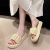 Summer New Style Fashionable and Elegant Casual Thick-soled Sandals Pearl Decorated Light Flat Heel Open Toe Slippers NO:F169