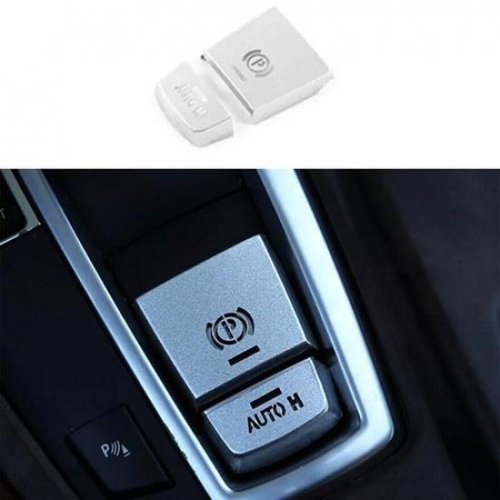 2009-2015 Silver Aluminum For BMW 7 Series Car Electronic Handbrake Switch Cover
