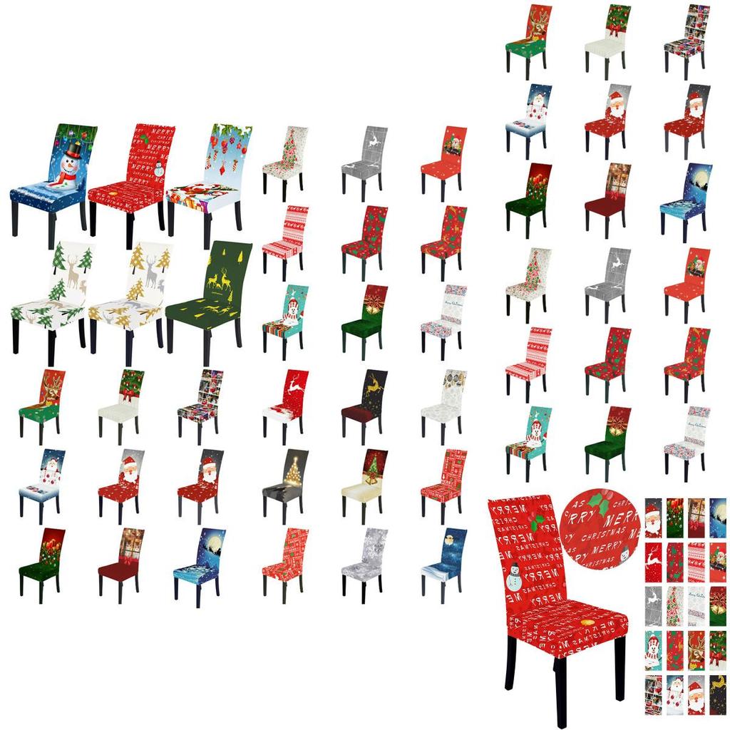 Праздничный рождественский чехол на стул с отличной эластичностью, идеально подходящий для любой мебели
