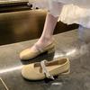 Fashion 2024 New Womens Shoes Spring Ladies Flat Shoes Outdoor Solid Color Mary Jane Sweet Round Toe Shallow Mouth Flat Shoes Zapatillas
