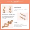 Bisaer Asymmetric Love & Moon Rhinestones Stud Earring for Ladyies Gentle Jewelry