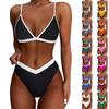 Женский Раздельный Модный Бикини Цветной Сексуальный С Накладками На Грудь Без Косточек Купальник