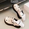 Baotou Sandals Female Summer New Wild Muffin Thick Bottom Roman Beach Shoes