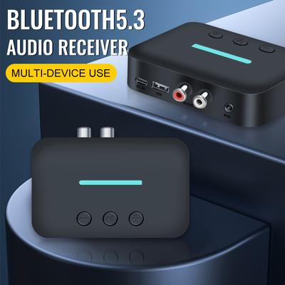 Bluetooth 5.3 аудио приемник USB беспроводной адаптер стерео 3.5 мм AUX/RCA поддержка воспроизведения U-диска для настольного динамика усилитель автомобиля