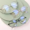 Retro Unisex Polygon Anti Blue Light Glasses Metal Frame Flat Ocular Fashion Comfortable Transparent Spectacle for Women Men