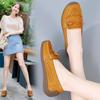 Women's Kilted Loafers Leather Driving Moccasins Comfort Flats Casual Slip On Nurse Minimalist Summer Maternity Shoes for Mother