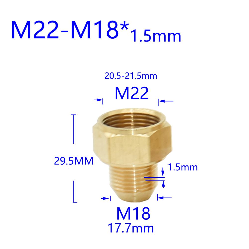 Латунный 3/8" 1/2" M14 M18 M22 Резьбовой Соединитель Наружная Внутренняя Для Аэратора Фильтра Воды Смесителя Медные Фитинги Шаг Резьбы 1,5 мм