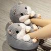 Funny Indoor Slippers Womens Winter Keep Warm Men Shoes Teddy Bear Non-slip Soft Slippes