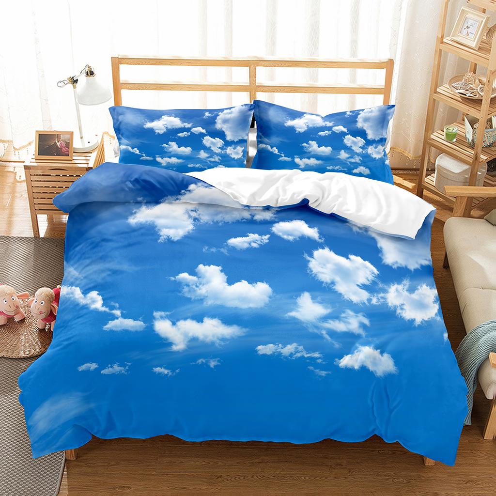 White Cloud Duvet Cover Collection Comforter Cover Twin Full King Size For Kids Teens Adults Bedroom Decor Bedding Collection With Pillowcase