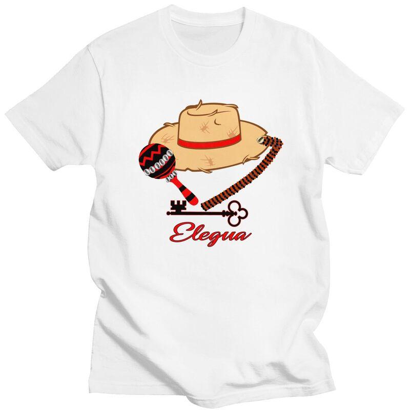 Custom Elegua Eshu Sombrero Tshirts for Men Short Sleeves Casual T Shirt Fashion Tshirt Slim Fit Pure Cotton Tees Gift