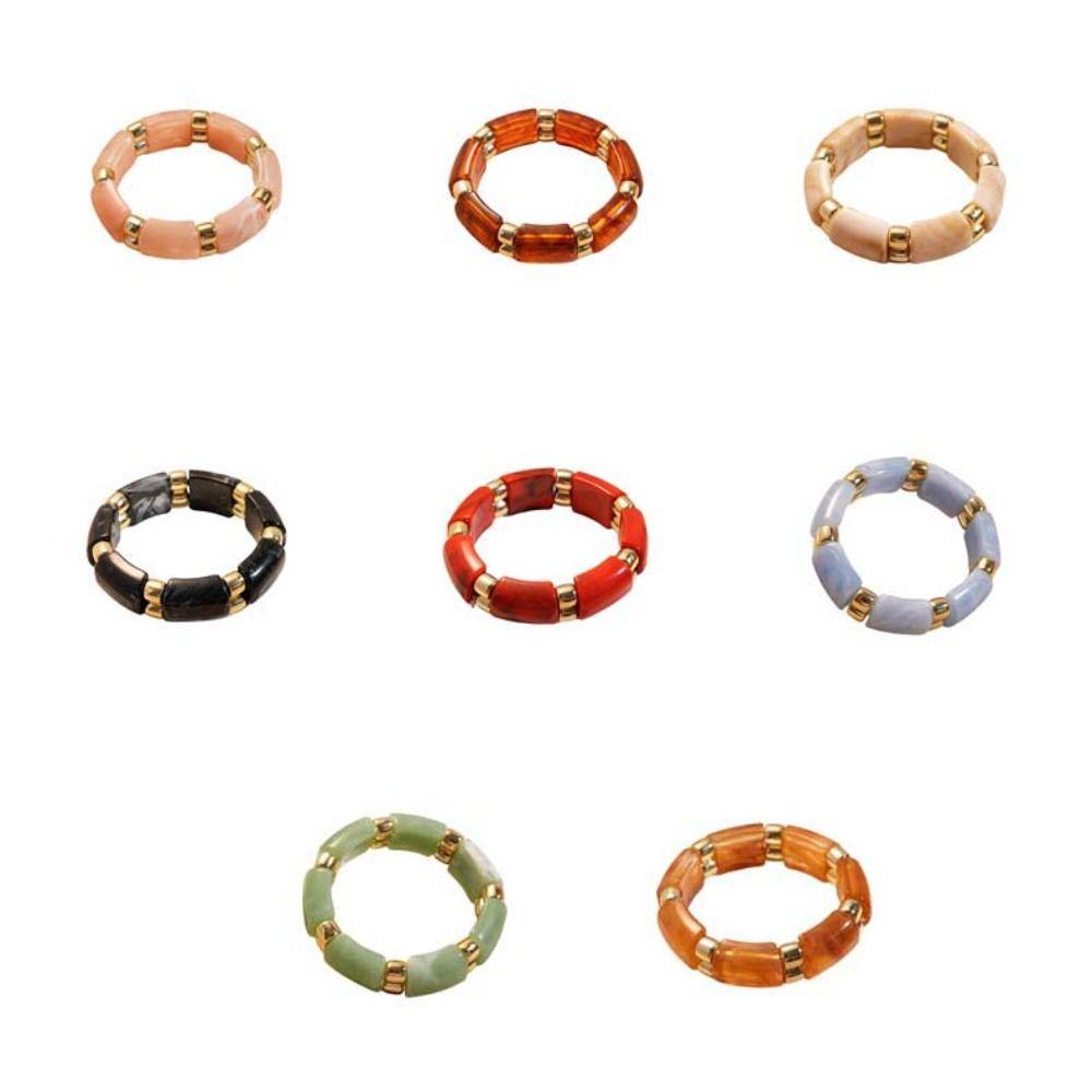 Bohemian Acrylic Bangle Geometric Retro Hand Ring Temperament Exaggerated Bracelet Summer