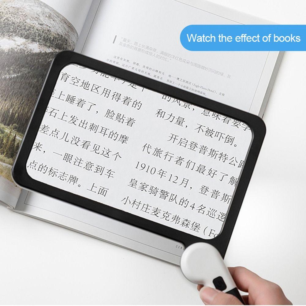 Cold and Warm Lights Illuminated Magnifier 48 LEDs Reading Glass  For Seniors Reading