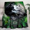 1PC Wolf Elements printed blanket, all season lightweight home office outdoor nap multifunctional blanket A9