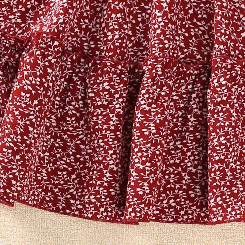 Комплекты для девочек 8-12 лет, красный топ с бретелькой на бретельках с цветочным принтом для маленьких девочек + красная юбка с цветочным принтом, костюмы в корейском стиле, летние повседневные комплекты одежды