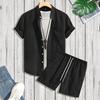 Men Casual Sports Short Sleeve Shirt And Shorts Two Piece Set
