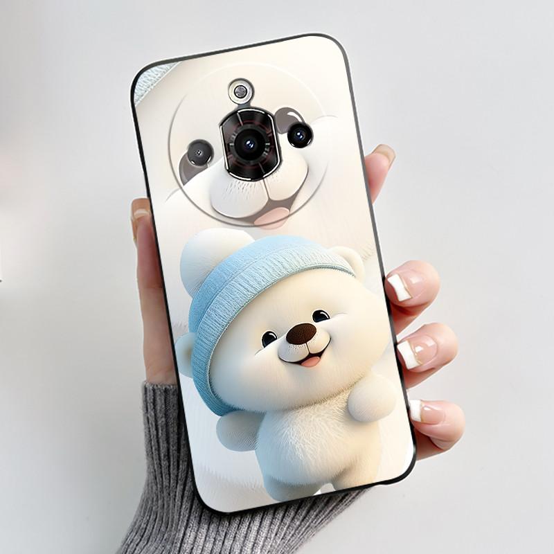 For ZTE Nubia Focus Pro 5G Case Z2351N Luxury Cute Heart Rabbit Soft TPU Silicon Matte Black Phone Casing Shockproof Back Cover