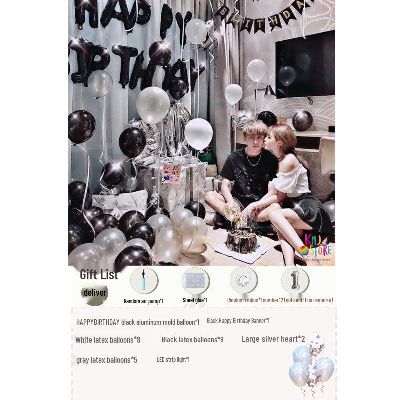 Романтические украшения-сюрприз на день рождения: Шары и фон для девушек и парней