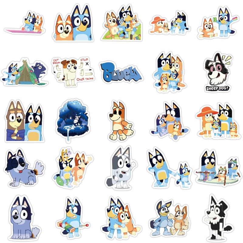 50PCS Cartoon Bluey Family Animation Sticker DIY Phone Laptop Luggage Skateboard Graffiti Decals Fun for Kid