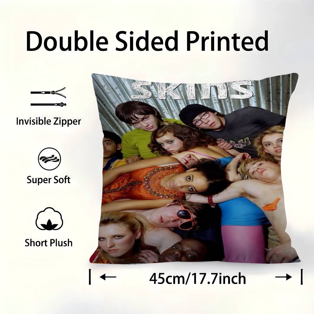 Teen TV Series Skins Generation Cushion Cover Pillow Cover Decor Pillowcase Printed Cushion Case For Couch
