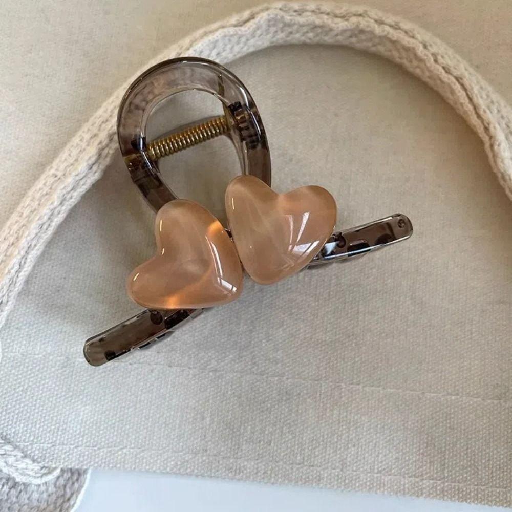 Headwear Heart Shark Clip Korean Style Resin Shark Clip Hair Accessories Love Hair Claw  Festival