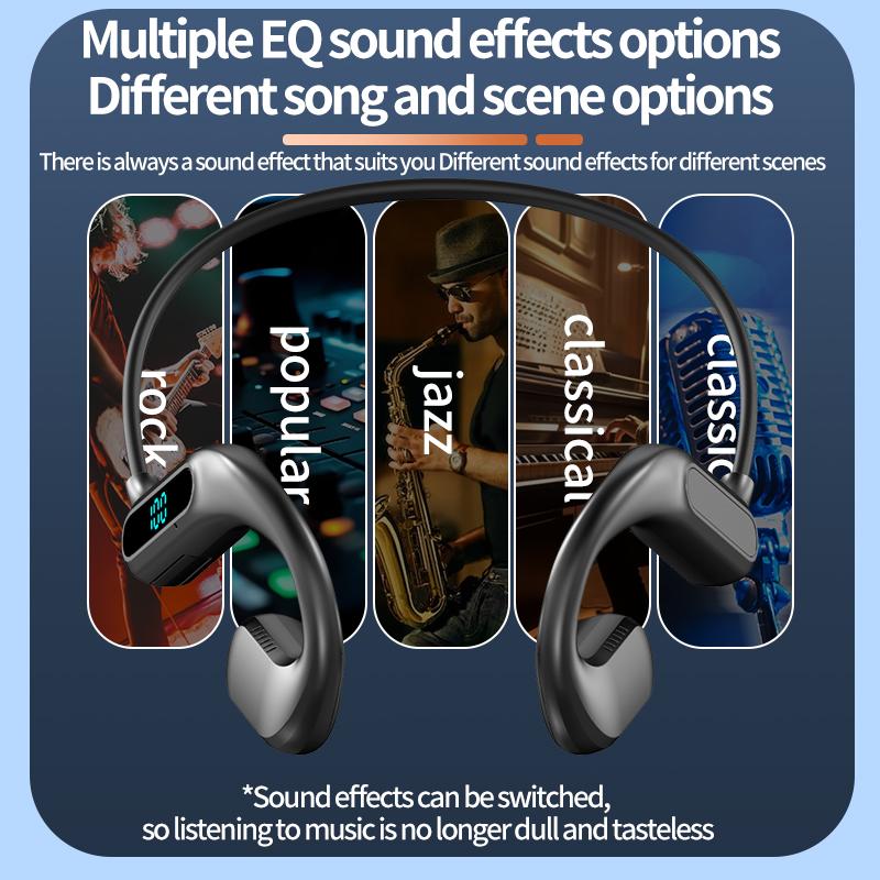 Беспроводной Bluetooth 6.0 наушник с воздушной проводимостью, спортивная гарнитура, Hi-Fi стерео наушник, наушники с микрофоном и шумоподавлением
