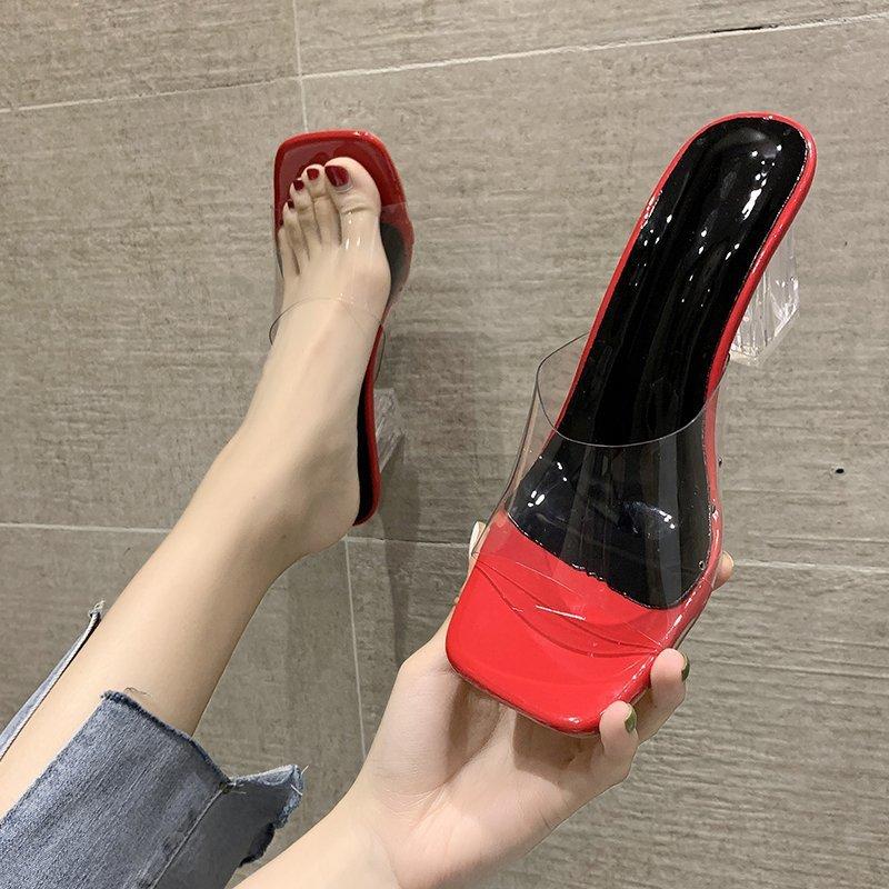 Fashion Women's Fashion Transparent High Heels Women's Sandals Summer Women's Sandals Slippers Fish Mouth Transparent Casual Women Shoes