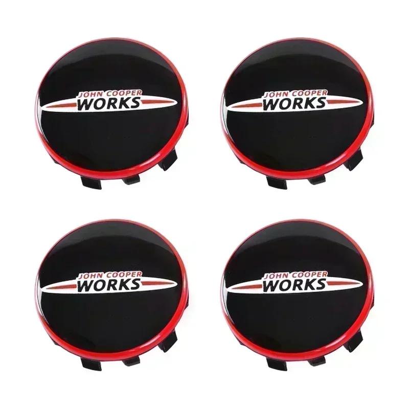 PUOI2 4PCS 54mm 56mm Car Wheel Center Hub Caps Cover Emblem Badge For BMW Mini Cooper One S JCW R55 R56 R57 R58 R60 F55 F56 Clubman