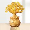 Golden Money Tree Ornament Bring Good Luck Fortune Lucky Bag Tree Resin