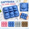 Силиконовая форма для кубиков льда с 6 ячейками в форме капибар, гибкая, антипригарная, пищевой силикон, подходит для изготовления льда, шоколада и желе