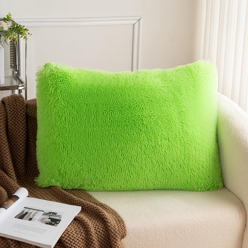Nordic Plush Rectangular Pillowcase - Crystal Velvet Mink Cushion Cover, Solid Color
