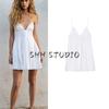 Spring and Summer New Women's Clothing Ins Style Minimalist V Neck Sleeveless Wide Pleated Poplin Sling Short Dress 3008035