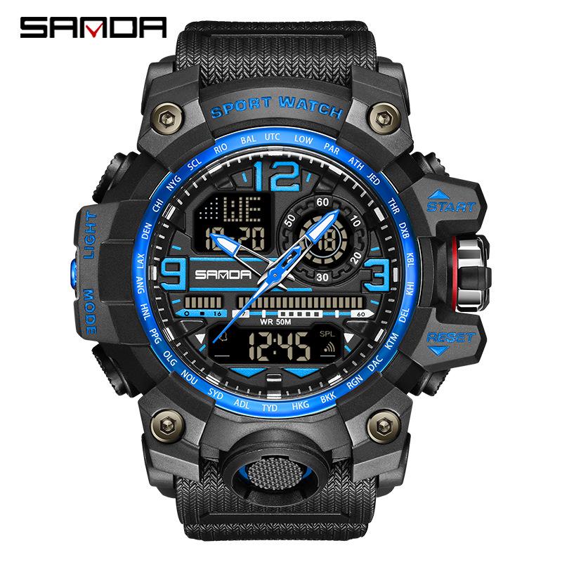 Sanda Korean Trend Multifunctional Luminous Waterproof Watch for Teens & Adults