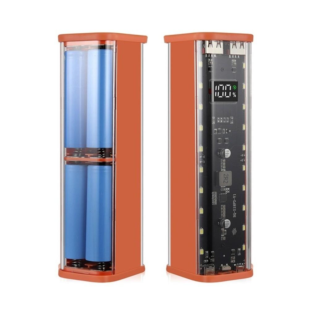 Transparent Power Bank Case LED Screen Fast Charging Power Bank DIY Power Bank Case Outdoor Use