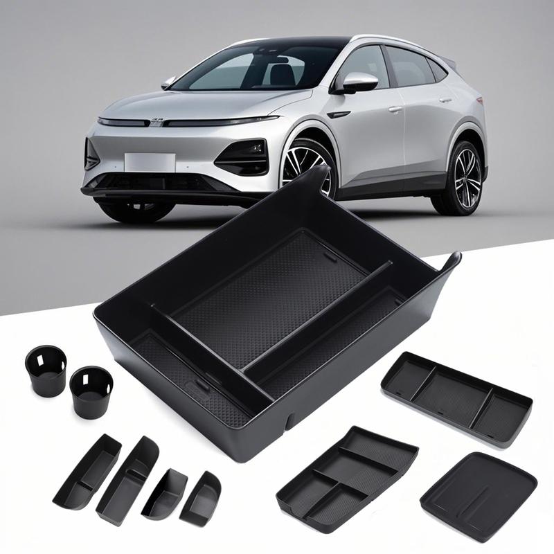 Car Central Storage Box for Xpeng G9 2022-2025 Cup Holder Dashboard Tray Organizer Tidying Black Interior Car Accessories TPE